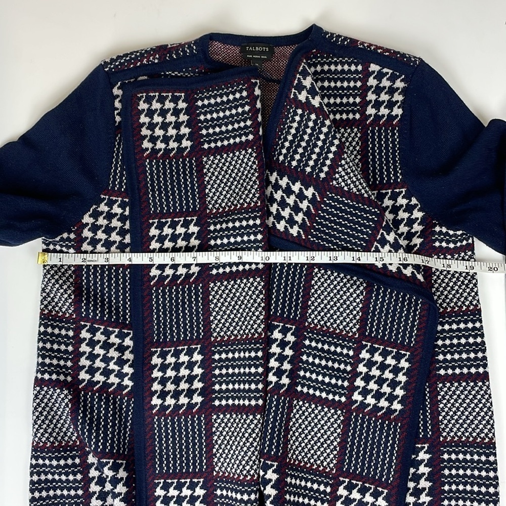 Talbots Open Front Merino Wool Cardigan - Picture 9 of 10